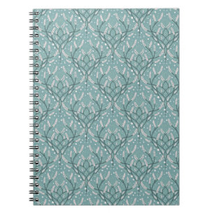 Cuaderno Patrón de vino botánico verde suave