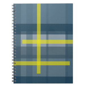 Cuaderno Patrón de yeso azul y amarillo