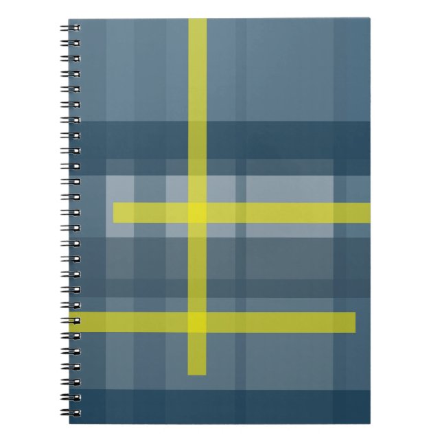 Cuaderno Patrón de yeso azul y amarillo (Frente)