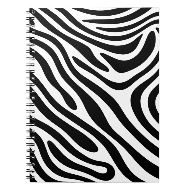 Cuaderno Patrón de zebra de resumen (negro y blanco) (Frente)