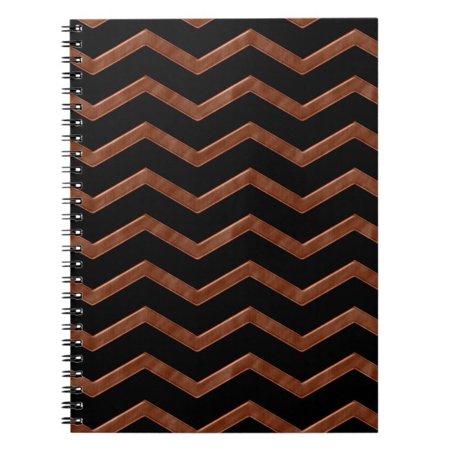 Cuaderno Patrón de Zig Zag de Bronce Metálico (Frente)