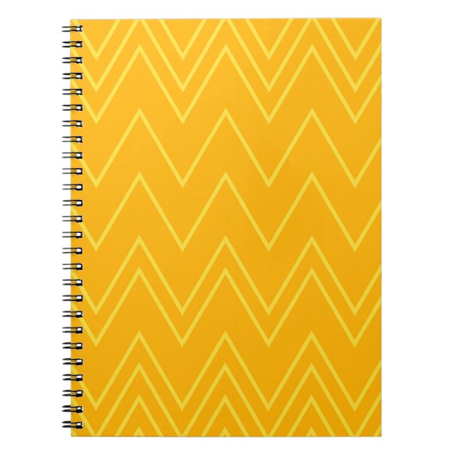 Cuaderno Patrón de zigzag amarillo, fresco, moderno, modern (Frente)