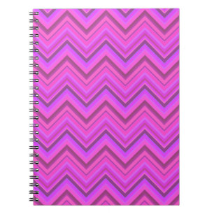 Cuaderno Patrón de zigzag de rayas rosas