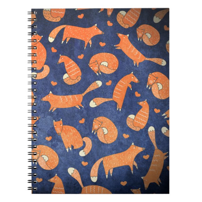 Cuaderno Patrón de zorro animal feliz (Frente)