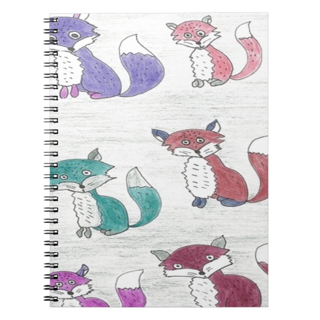 Cuaderno Patrón de zorros divertidos (Frente)