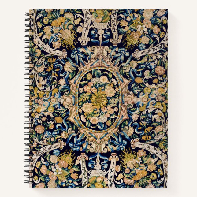 Cuaderno Patrón decorativo de alfombras florales (Anverso)