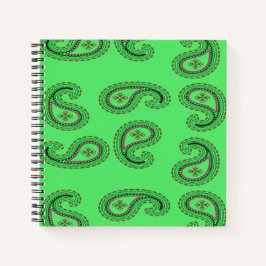 Cuaderno Patrón decorativo de paisajes en verde