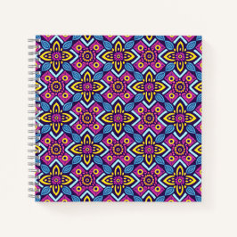 Cuaderno Patrón decorativo geométrico vibrante