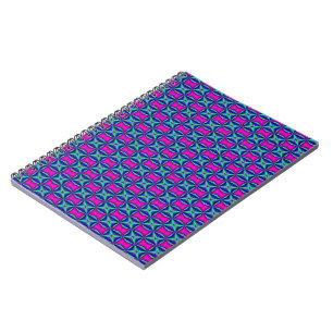 Cuaderno Patrón decorativo rosa, azul y violeta