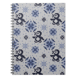 Cuaderno Patrón decorativo sin fisuras de invierno de punto