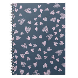 Cuaderno Patrón del corazón rosado delgado