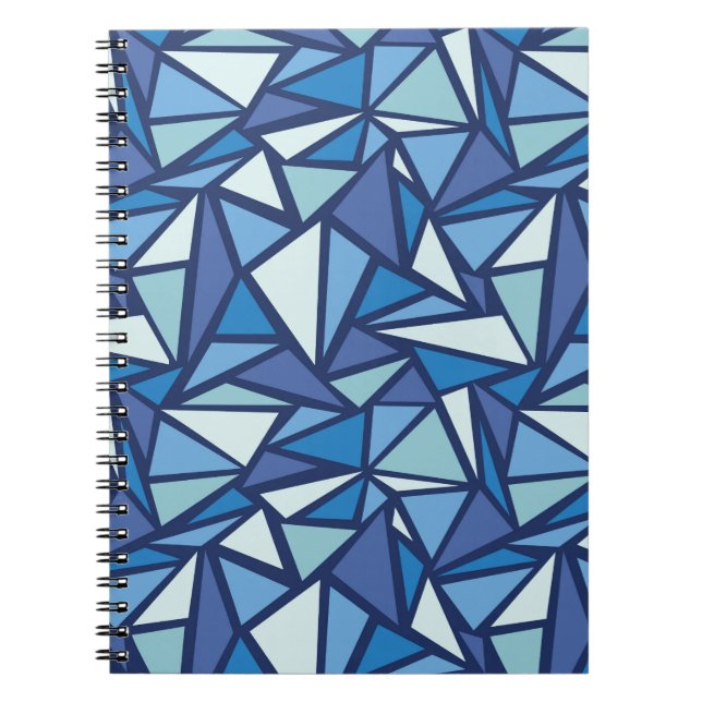 Cuaderno Patrón del crisol de hielo azul abstracto (Frente)
