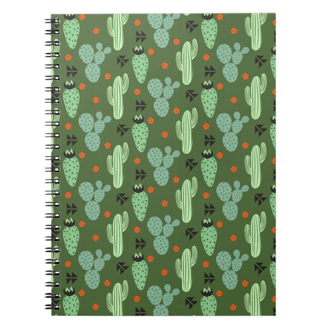 Cuaderno Patrón del desierto de Hipster Cactus (Frente)