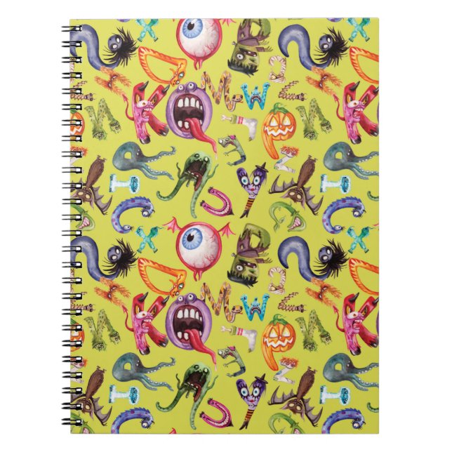 Cuaderno Patrón del niño del alfabeto del monstruo (Frente)