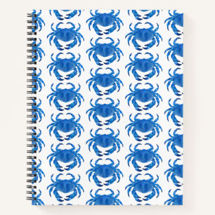 Cuaderno Patrón del océano marino del Cangrejo Azul