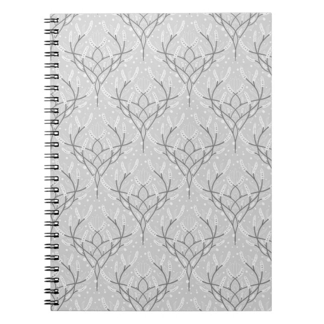 Cuaderno Patrón del Vino Botánico Gris Suave (Frente)