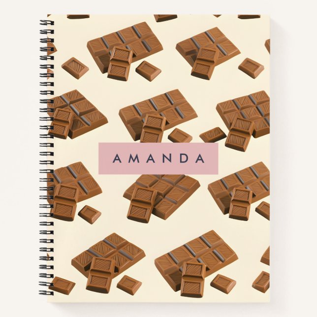Cuaderno Patrón Delicioso Personalizado De Barra De Chocola (Anverso)