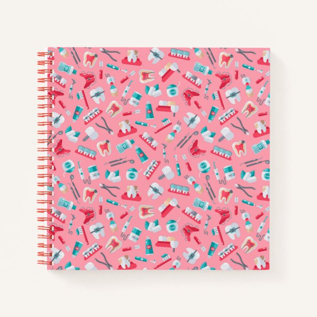 Cuaderno Patrón dental rosado (Anverso)