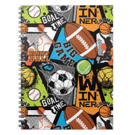 Cuaderno Patrón Deportivo Con Balones