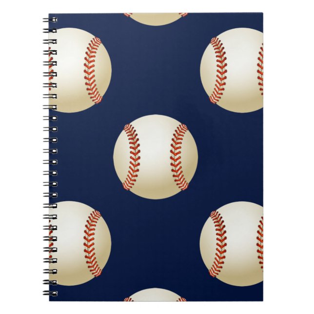 Cuaderno Patrón deportivo de las bolas de béisbol (Frente)