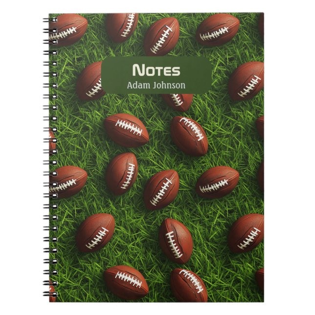 Cuaderno Patrón deportivo sin foco de fútbol americano (Frente)