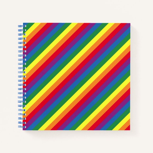 Cuaderno Patrón diagonal arcoiris (Anverso)