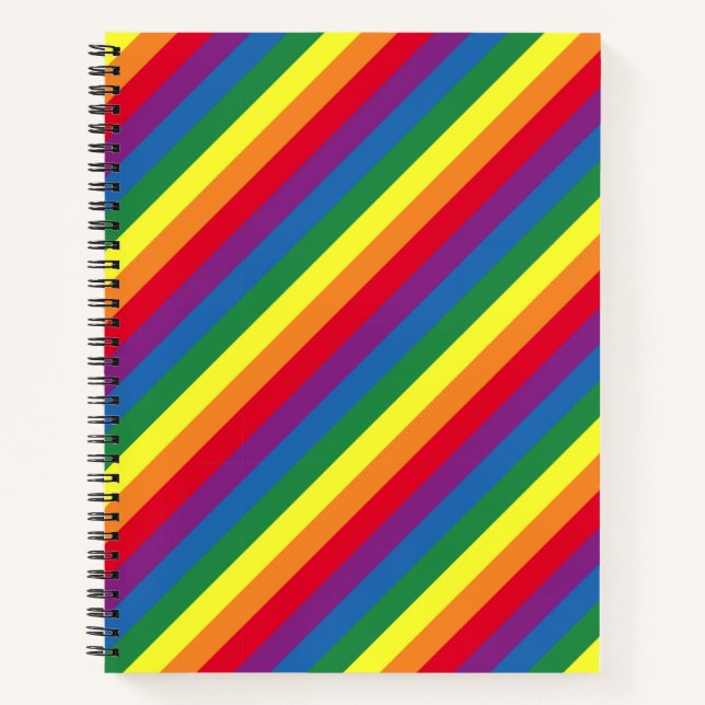 Cuaderno Patrón diagonal arcoiris (Anverso)