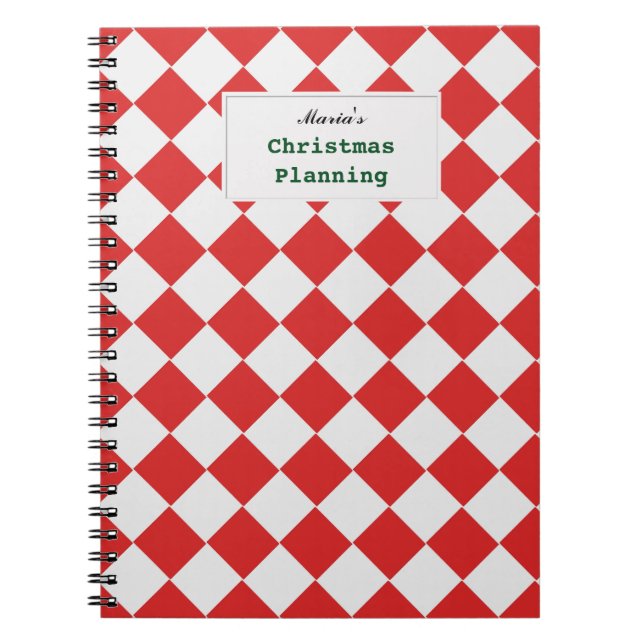Cuaderno Patrón diagonal trenzado rojo blanco trenzado cual (Frente)