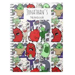 Cuaderno Patrón divertido de dibujos animados fantasmales c