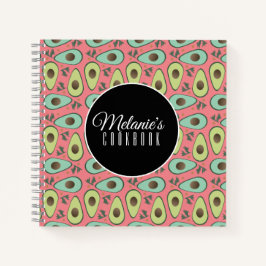 Cuaderno Patrón divertido de ensalada de aguacate y cilantr