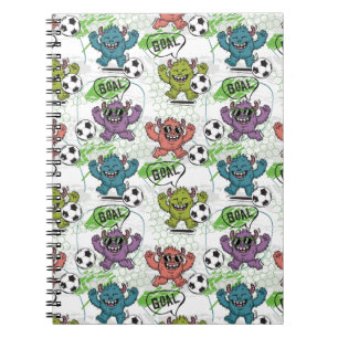 Cuaderno Patrón divertido de fútbol de monstruos para niños
