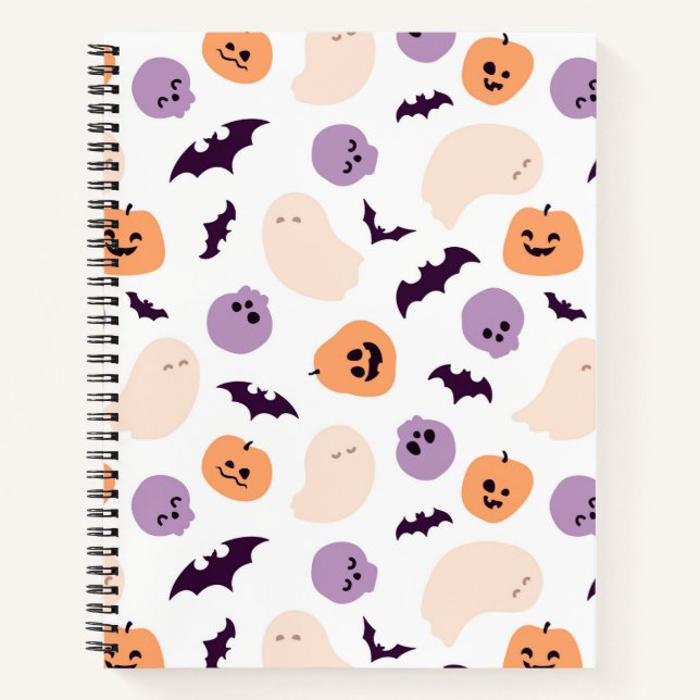 Cuaderno Patrón Divertido de Halloween para Niños (Anverso)