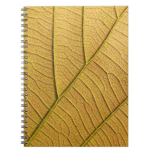 Cuaderno Patrón dorado de hojas amarillas por la mañana.