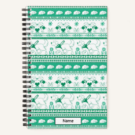 Cuaderno Patrón dorado de la historia del perro guía - Verd