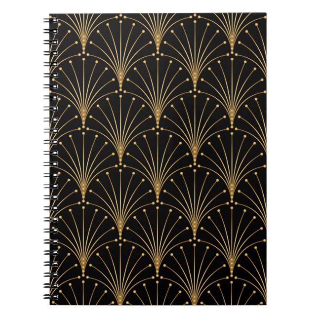 Cuaderno Patrón dorado y negro. Lujo (Frente)