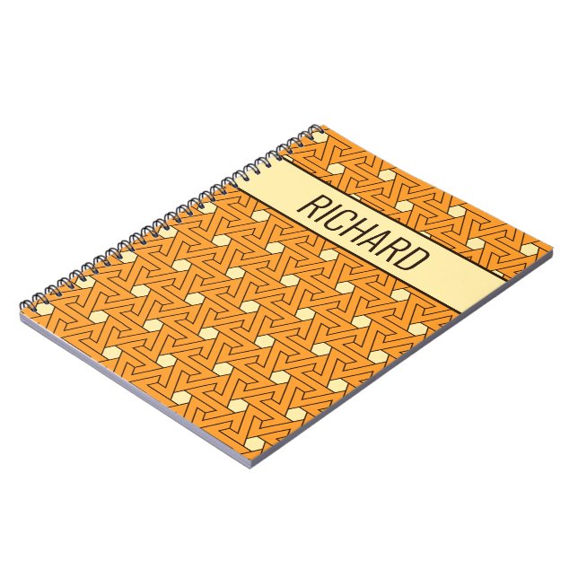 Cuaderno Patrón egipcio del Naranja ventilado Beige Triskel (Lado Izquierdo)