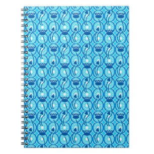Cuaderno Patrón egipcio Lotus, cobalto y turquesa