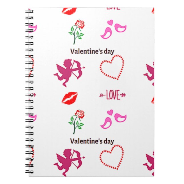 Cuaderno patrón el día de San Valentín en blanco (Frente)