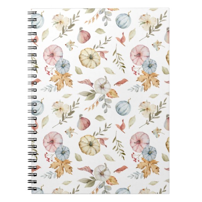 Cuaderno Patrón elegante de acuarela de otoño (Frente)