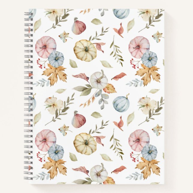Cuaderno Patrón elegante de acuarela de otoño (Anverso)