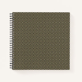 Cuaderno Patrón elegante de baldosas de oro moderno cuadrad