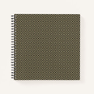 Cuaderno Patrón elegante de baldosas de oro moderno cuadrad