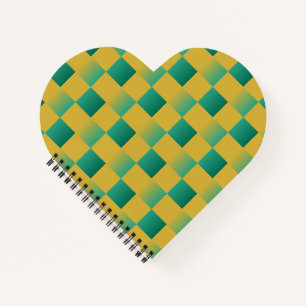 Cuaderno Patrón elegante de cuadros en verde y oro