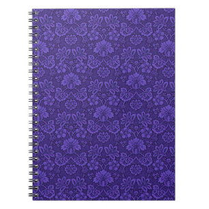 Cuaderno Patrón elegante de damasco violeta