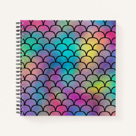 Cuaderno Patrón elegante de escalas de arco iris abstracto 
