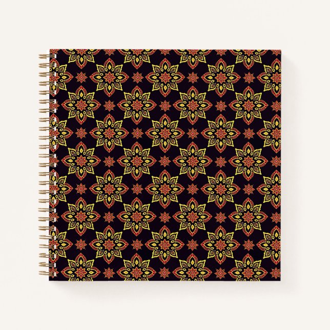Cuaderno Patrón elegante de Mandala floral (Anverso)