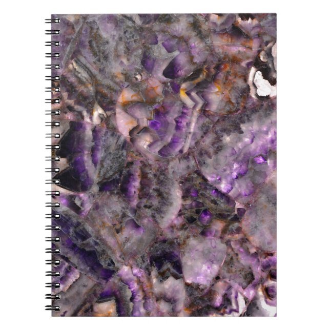 Cuaderno Patrón elegante de mármol de piedra de cuarzo mora (Frente)