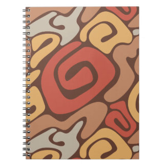 Cuaderno Patrón en espiral cálido de color bronceado y óxid