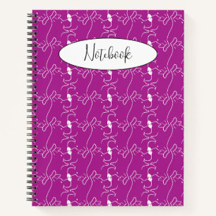 Cuaderno Patrón en espiral personalizado rosa perfil de per