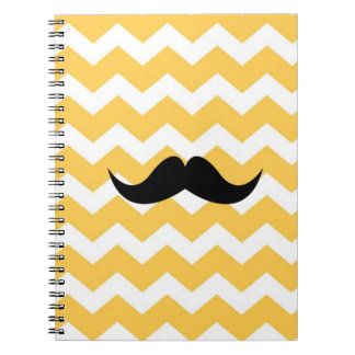 Cuaderno Patrón en zigzag de chevron amarillo bigote negro